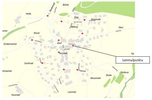 Sammelpunkte für den Hauskehricht